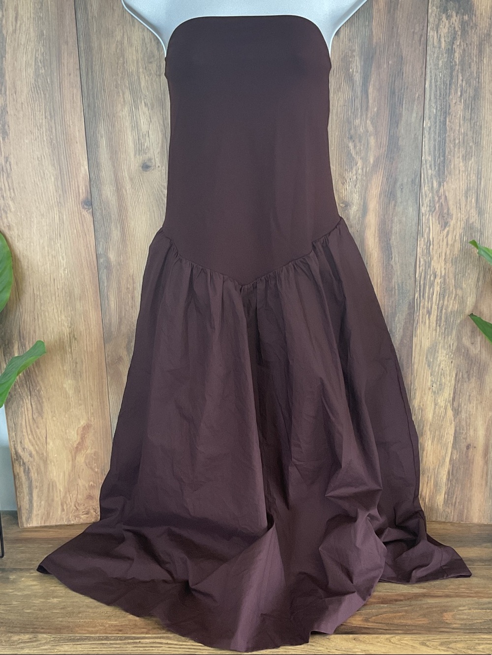 a new day Strapless Maxi Dress in Deep Plum L         924B